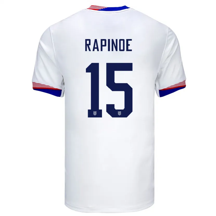 Danxen Damen Vereinigte Staaten Megan Rapinoe #15 Weiß Heimtrikot Trikot 24-26 T-Shirt Schweiz