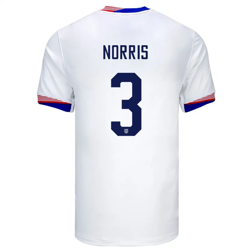 Danxen Damen Vereinigte Staaten Nolan Norris #3 Weiß Heimtrikot Trikot 24-26 T-Shirt Schweiz