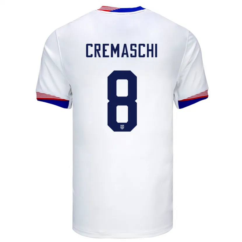Danxen Damen Vereinigte Staaten Benjamin Cremaschi #8 Weiß Heimtrikot Trikot 24-26 T-Shirt Schweiz