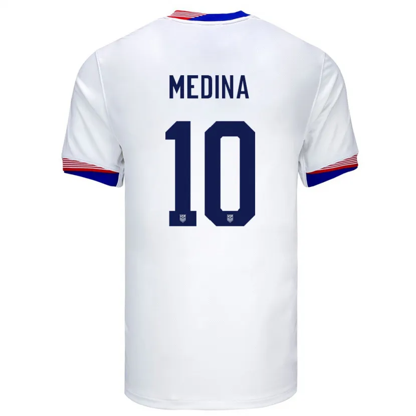 Danxen Damen Vereinigte Staaten Cruz Medina #10 Weiß Heimtrikot Trikot 24-26 T-Shirt Schweiz