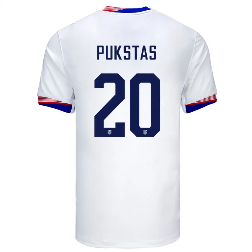 Danxen Damen Vereinigte Staaten Rokas Pukstas #20 Weiß Heimtrikot Trikot 24-26 T-Shirt Schweiz