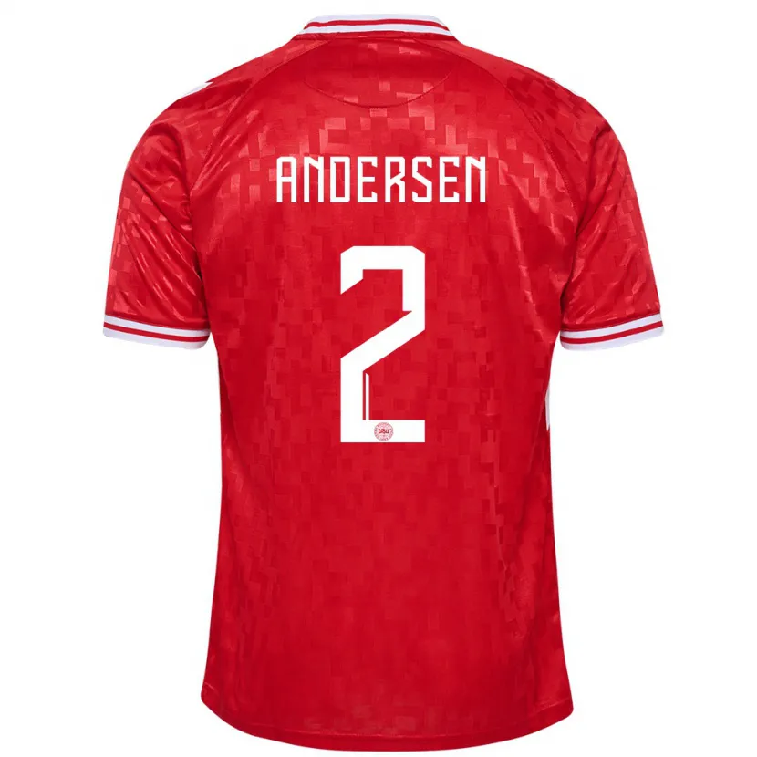 Danxen Damen Dänemark Joachim Andersen #2 Rot Heimtrikot Trikot 24-26 T-Shirt Schweiz