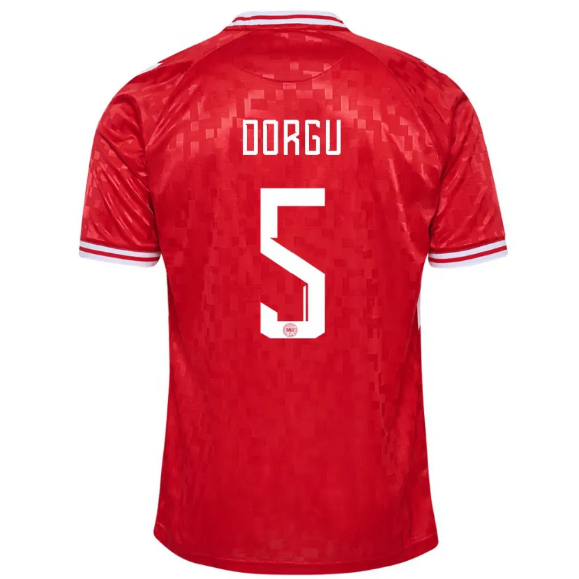 Danxen Damen Dänemark Patrick Dorgu #5 Rot Heimtrikot Trikot 24-26 T-Shirt Schweiz