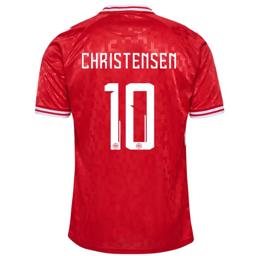 Danxen Damen Dänemark Gustav Christensen #10 Rot Heimtrikot Trikot 24-26 T-Shirt Schweiz
