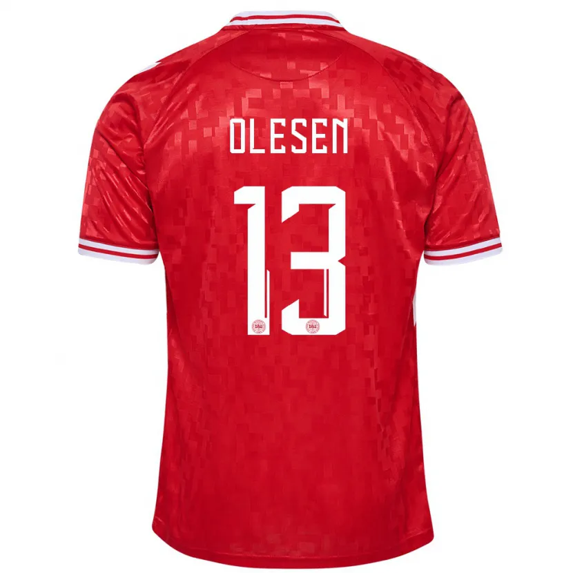 Danxen Damen Dänemark Karoline Olesen #13 Rot Heimtrikot Trikot 24-26 T-Shirt Schweiz