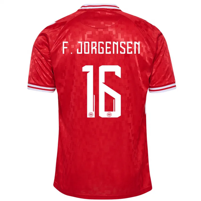 Danxen Damen Dänemark Filip Jorgensen #16 Rot Heimtrikot Trikot 24-26 T-Shirt Schweiz