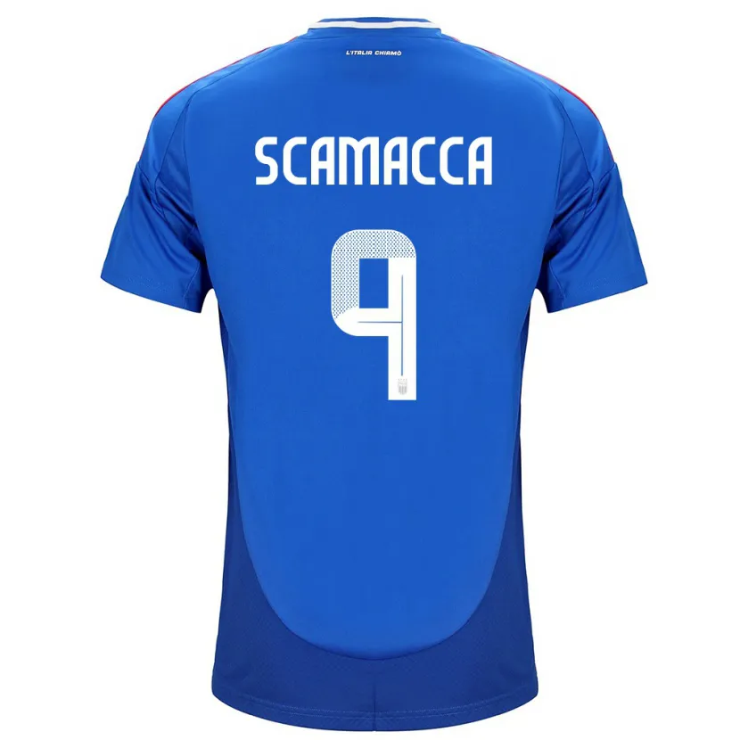 Danxen Damen Italien Gianluca Scamacca #9 Blau Heimtrikot Trikot 24-26 T-Shirt Schweiz