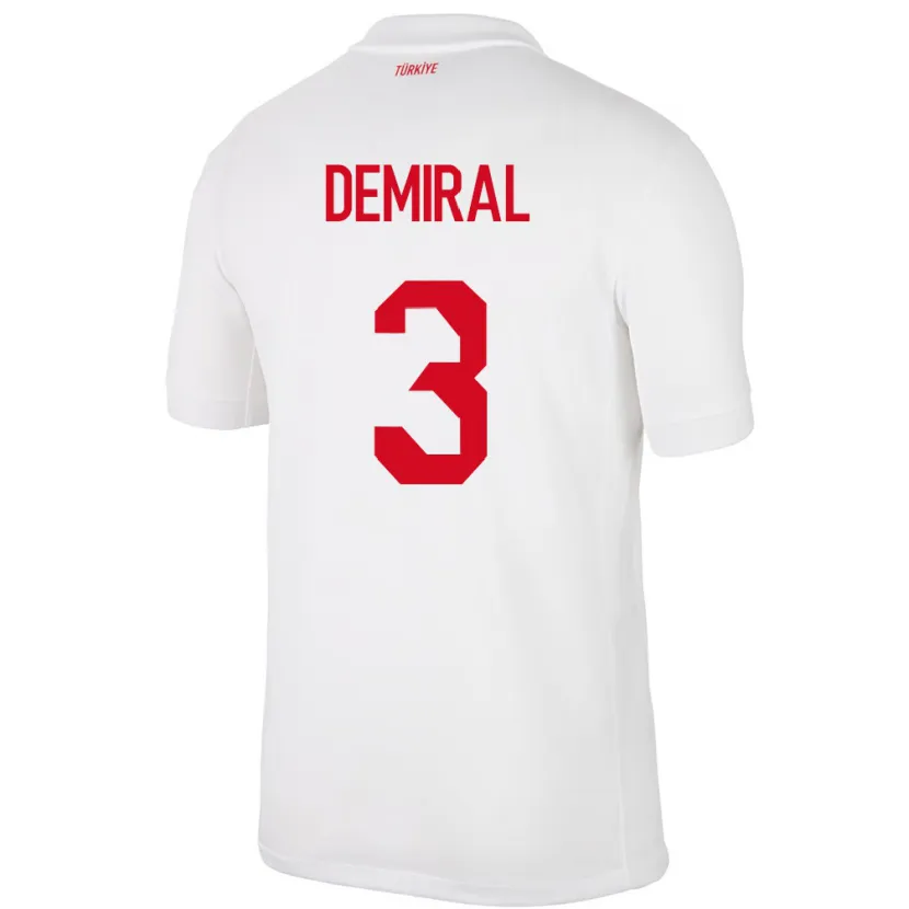 Danxen Damen Türkei Merih Demiral #3 Weiß Heimtrikot Trikot 24-26 T-Shirt Schweiz