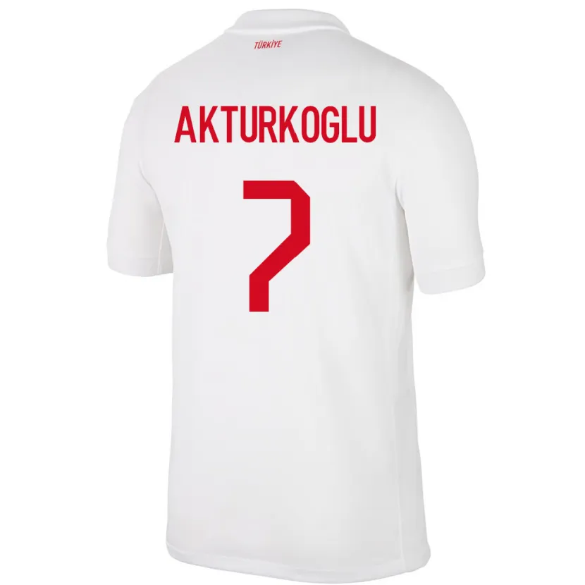 Danxen Damen Türkei Kerem Aktürkoğlu #7 Weiß Heimtrikot Trikot 24-26 T-Shirt Schweiz