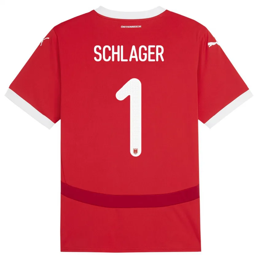 Danxen Damen Österreich Alexander Schlager #1 Rot Heimtrikot Trikot 24-26 T-Shirt Schweiz
