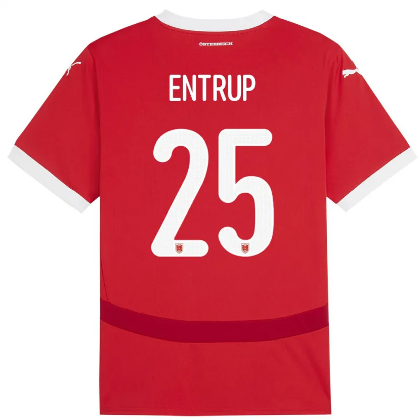 Danxen Damen Österreich Maximilian Entrup #25 Rot Heimtrikot Trikot 24-26 T-Shirt Schweiz