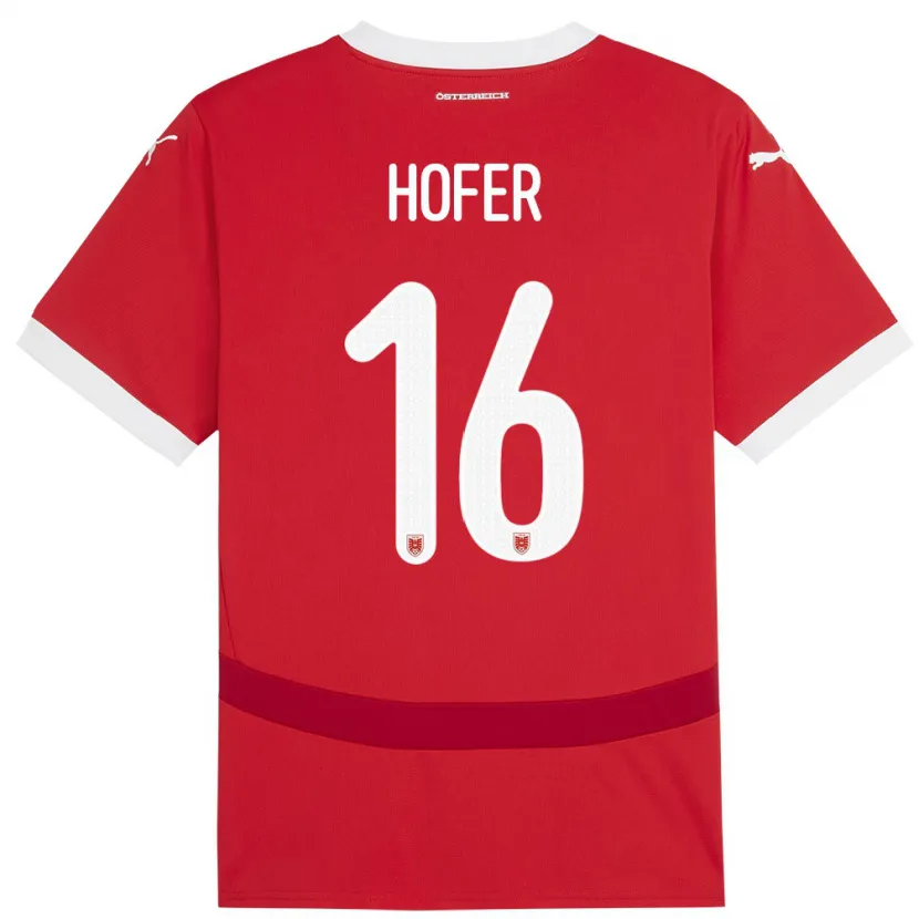 Danxen Damen Österreich Raphael Hofer #16 Rot Heimtrikot Trikot 24-26 T-Shirt Schweiz