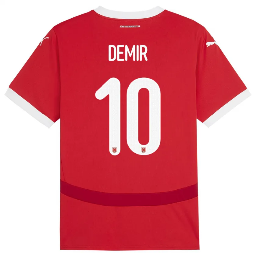 Danxen Damen Österreich Yusuf Demir #10 Rot Heimtrikot Trikot 24-26 T-Shirt Schweiz