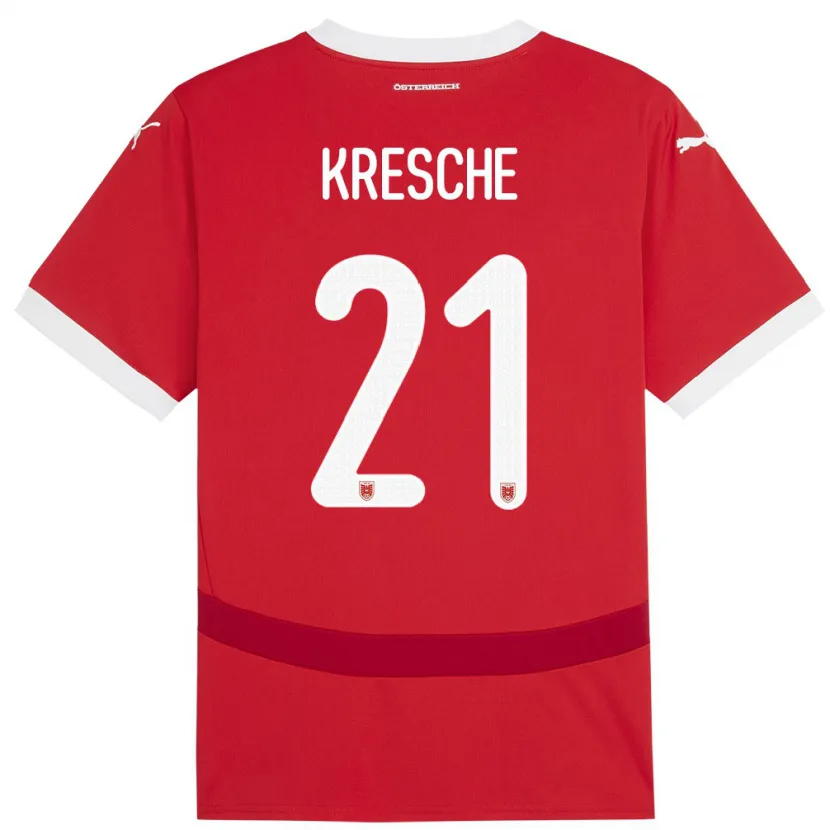 Danxen Damen Österreich Isabella Kresche #21 Rot Heimtrikot Trikot 24-26 T-Shirt Schweiz