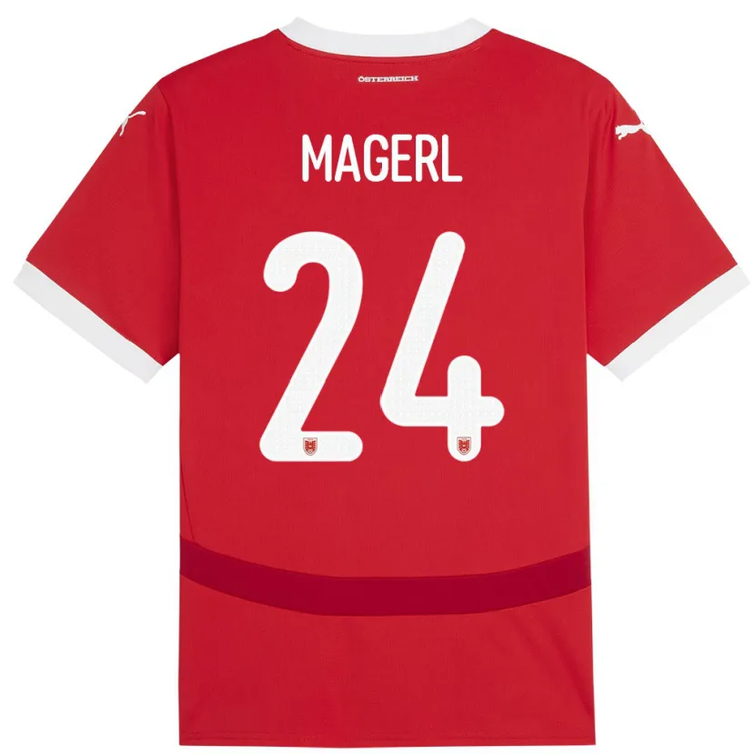 Danxen Damen Österreich Julia Magerl #24 Rot Heimtrikot Trikot 24-26 T-Shirt Schweiz