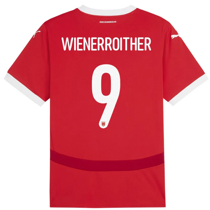 Danxen Damen Österreich Katja Wienerroither #9 Rot Heimtrikot Trikot 24-26 T-Shirt Schweiz