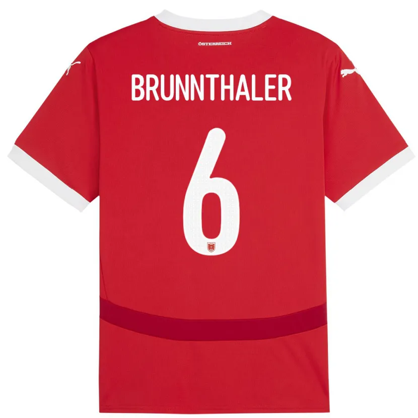 Danxen Damen Österreich Melanie Brunnthaler #6 Rot Heimtrikot Trikot 24-26 T-Shirt Schweiz
