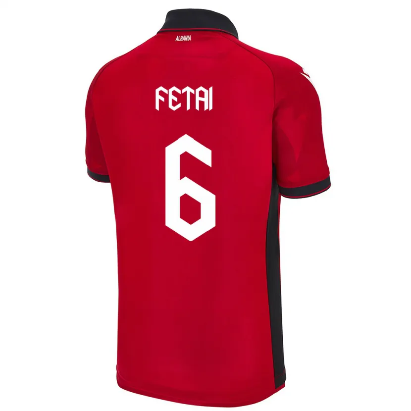 Danxen Damen Albanien Feta Fetai #6 Rot Heimtrikot Trikot 24-26 T-Shirt Schweiz