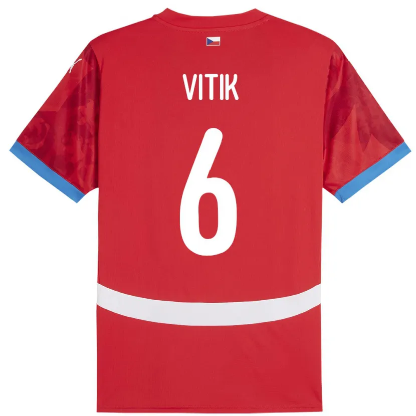 Danxen Damen Tschechien Martin Vitík #6 Rot Heimtrikot Trikot 24-26 T-Shirt Schweiz