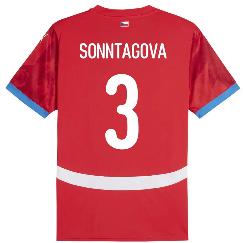 Danxen Damen Tschechien Eliška Sonntagová #3 Rot Heimtrikot Trikot 24-26 T-Shirt Schweiz