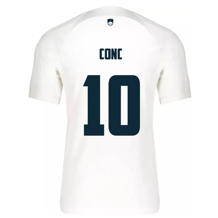 Danxen Damen Slowenien Dominika Čonč #10 Weiß Heimtrikot Trikot 24-26 T-Shirt Schweiz