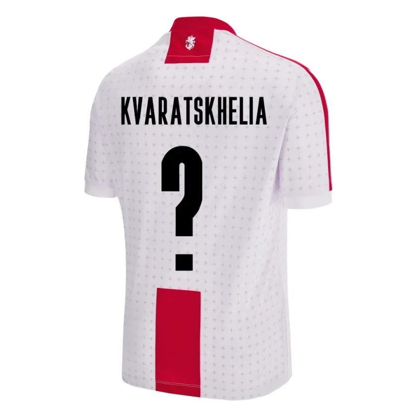 Danxen Damen Georgien Lasha Kvaratskhelia #0 Weiß Heimtrikot Trikot 24-26 T-Shirt Schweiz
