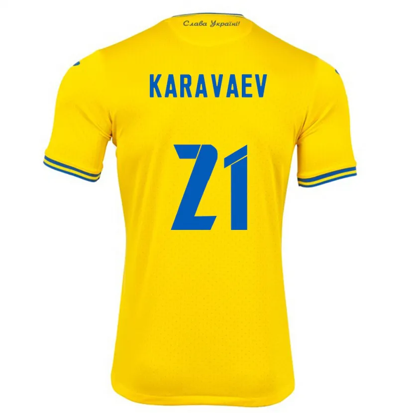 Danxen Damen Ukraine Oleksandr Karavaev #21 Gelb Heimtrikot Trikot 24-26 T-Shirt Schweiz