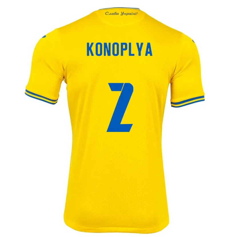 Danxen Damen Ukraine Yukhym Konoplya #2 Gelb Heimtrikot Trikot 24-26 T-Shirt Schweiz