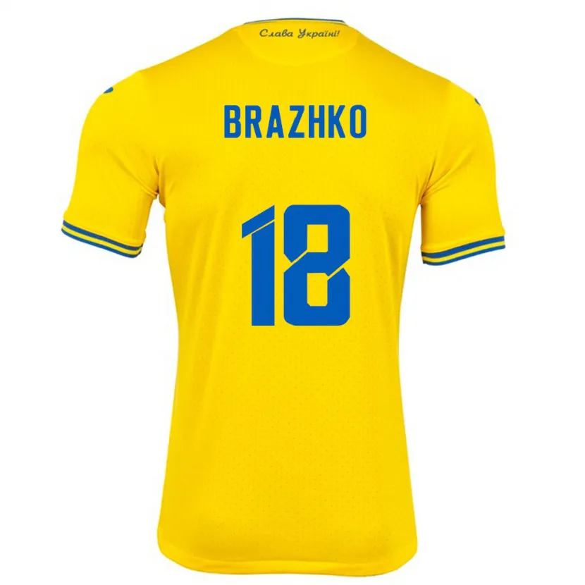 Danxen Damen Ukraine Volodymyr Brazhko #18 Gelb Heimtrikot Trikot 24-26 T-Shirt Schweiz