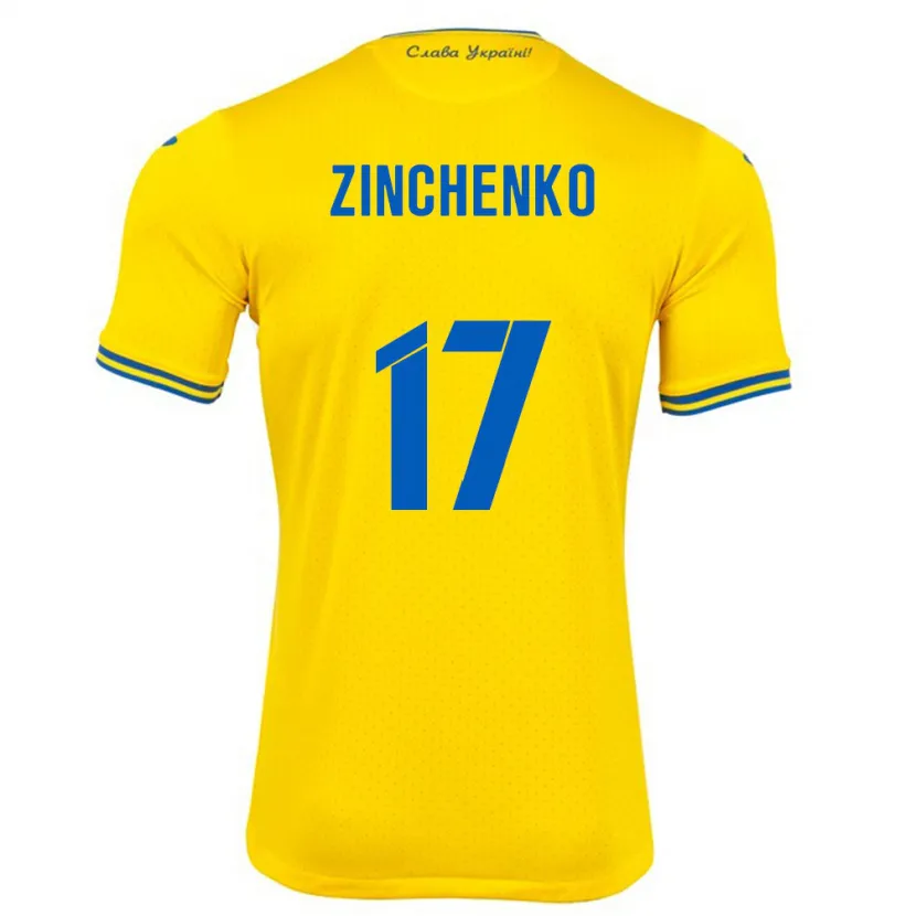 Danxen Damen Ukraine Oleksandr Zinchenko #17 Gelb Heimtrikot Trikot 24-26 T-Shirt Schweiz