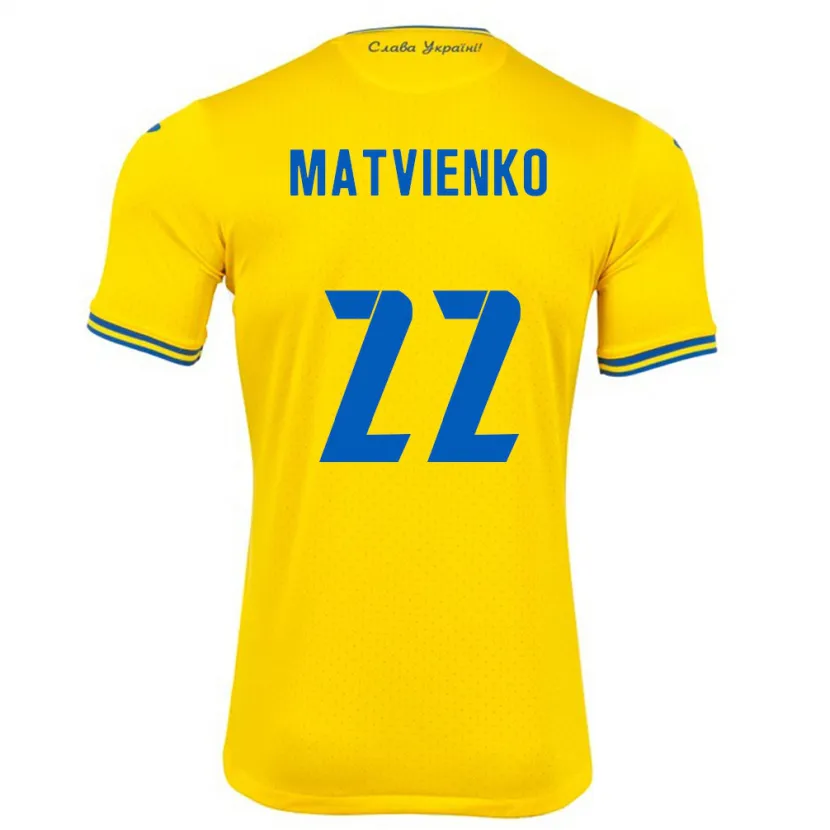 Danxen Damen Ukraine Mykola Matvienko #22 Gelb Heimtrikot Trikot 24-26 T-Shirt Schweiz