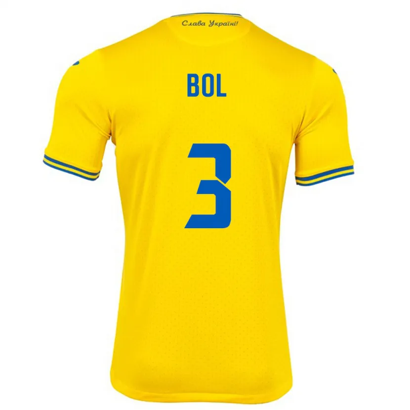 Danxen Damen Ukraine Anton Bol #3 Gelb Heimtrikot Trikot 24-26 T-Shirt Schweiz