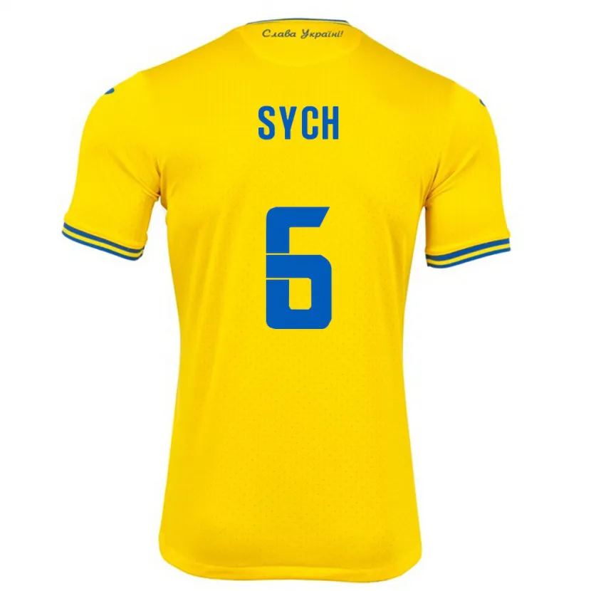 Danxen Damen Ukraine Oleksiy Sych #6 Gelb Heimtrikot Trikot 24-26 T-Shirt Schweiz