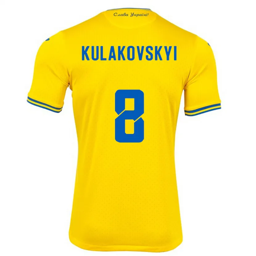 Danxen Damen Ukraine Artem Kulakovskyi #8 Gelb Heimtrikot Trikot 24-26 T-Shirt Schweiz