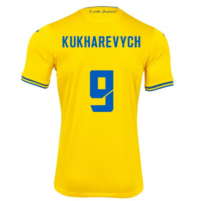Danxen Damen Ukraine Mykola Kukharevych #9 Gelb Heimtrikot Trikot 24-26 T-Shirt Schweiz