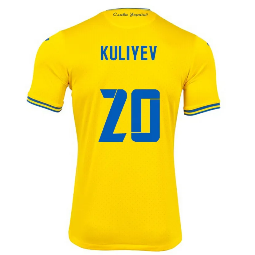 Danxen Damen Ukraine Eldar Kuliyev #20 Gelb Heimtrikot Trikot 24-26 T-Shirt Schweiz