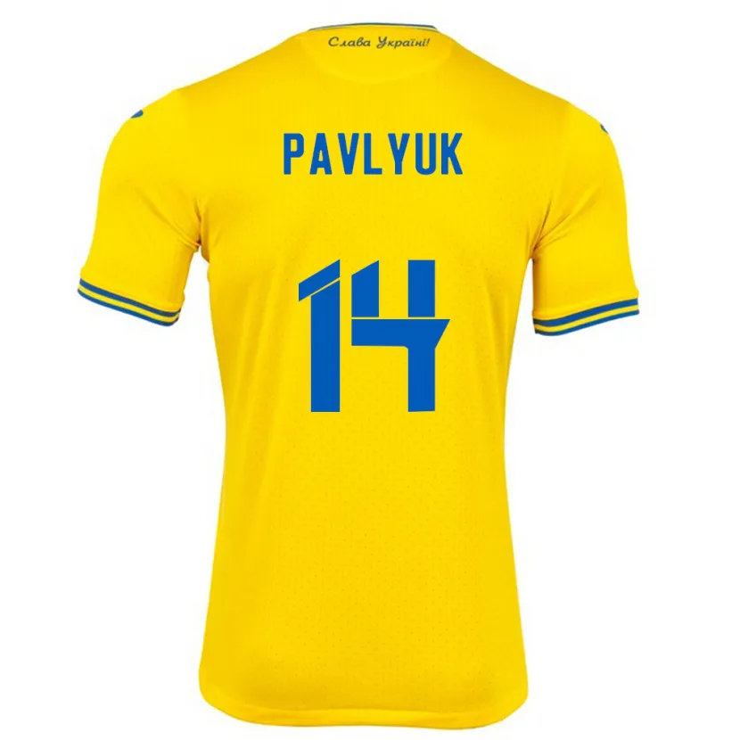 Danxen Damen Ukraine Yevgen Pavlyuk #14 Gelb Heimtrikot Trikot 24-26 T-Shirt Schweiz