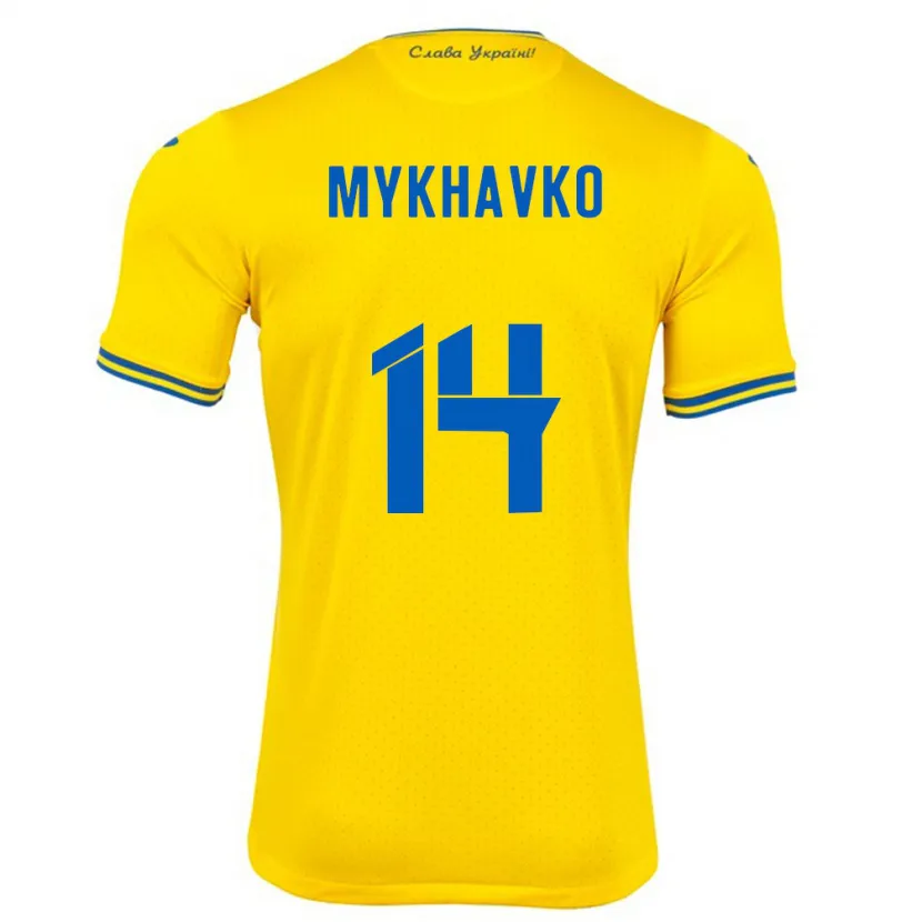 Danxen Damen Ukraine Taras Mykhavko #14 Gelb Heimtrikot Trikot 24-26 T-Shirt Schweiz