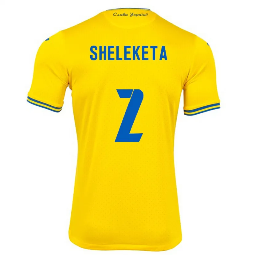 Danxen Damen Ukraine Mykyta Sheleketa #2 Gelb Heimtrikot Trikot 24-26 T-Shirt Schweiz