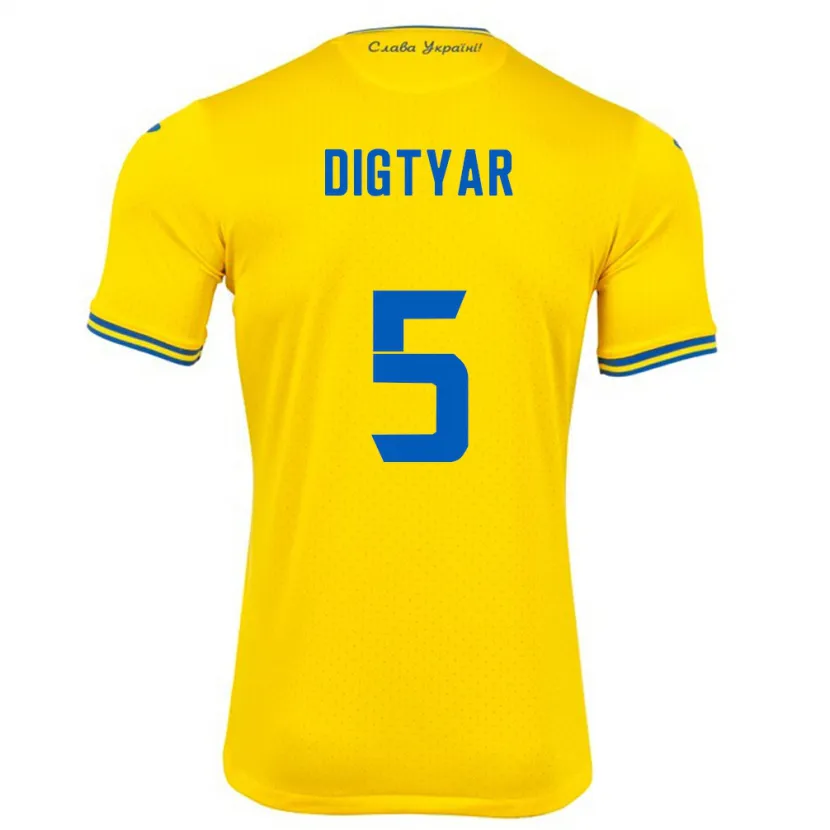 Danxen Damen Ukraine Kyrylo Digtyar #5 Gelb Heimtrikot Trikot 24-26 T-Shirt Schweiz