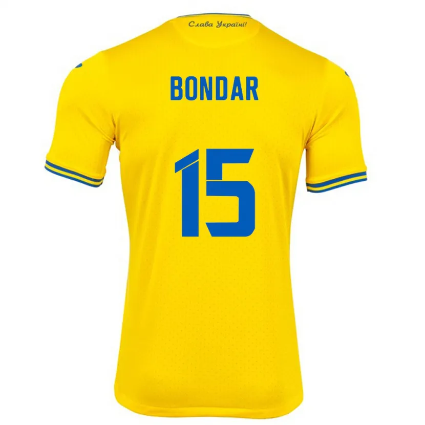 Danxen Damen Ukraine Nazar Bondar #15 Gelb Heimtrikot Trikot 24-26 T-Shirt Schweiz