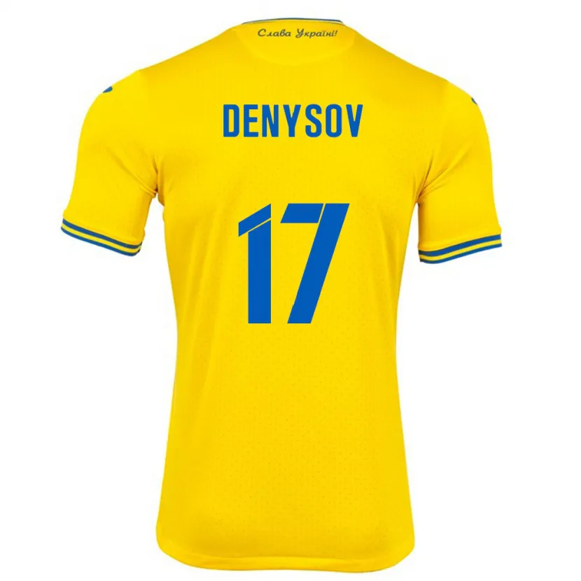 Danxen Damen Ukraine Ivan Denysov #17 Gelb Heimtrikot Trikot 24-26 T-Shirt Schweiz
