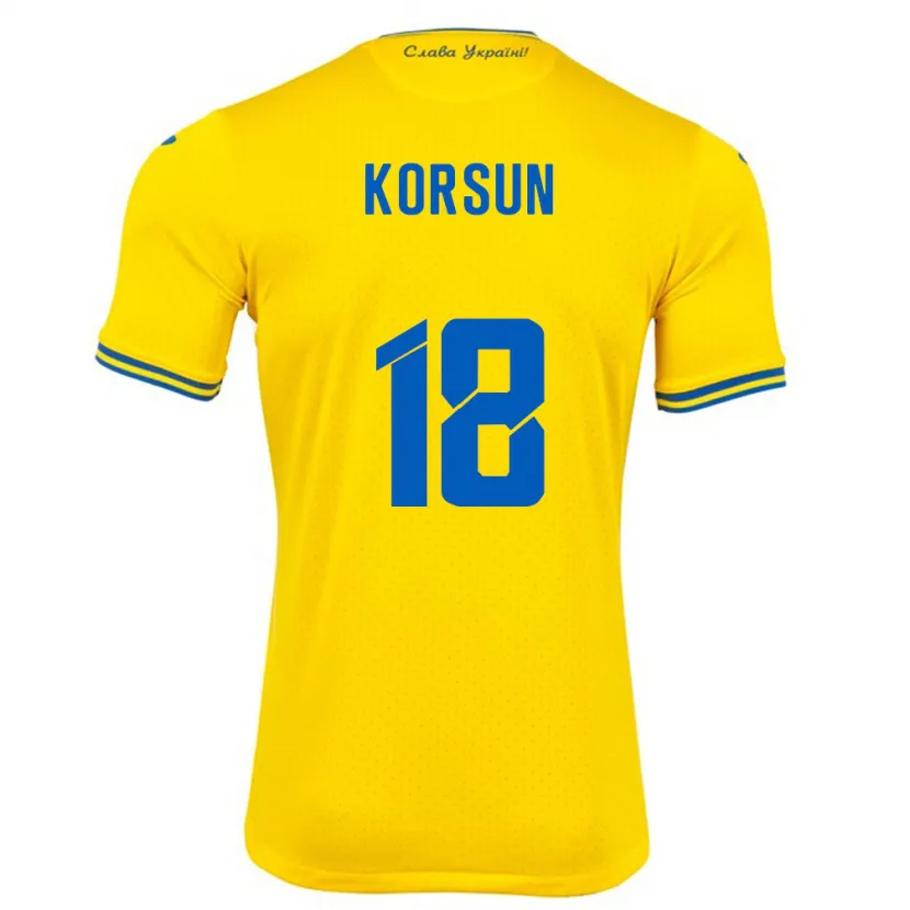 Danxen Damen Ukraine Kateryna Korsun #18 Gelb Heimtrikot Trikot 24-26 T-Shirt Schweiz