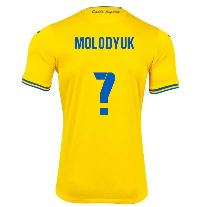 Danxen Damen Ukraine Yelyzaveta Molodyuk #0 Gelb Heimtrikot Trikot 24-26 T-Shirt Schweiz