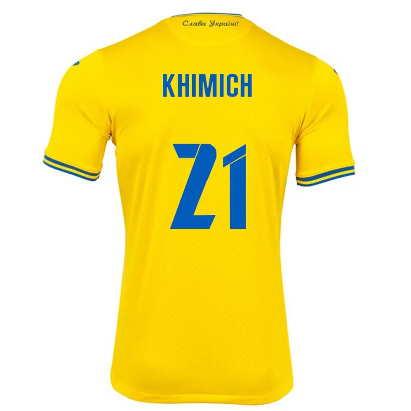 Danxen Damen Ukraine Tamila Khimich #21 Gelb Heimtrikot Trikot 24-26 T-Shirt Schweiz