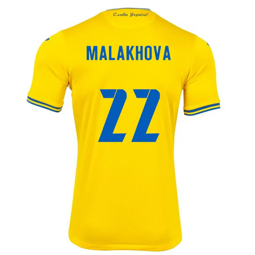 Danxen Damen Ukraine Yana Malakhova #22 Gelb Heimtrikot Trikot 24-26 T-Shirt Schweiz