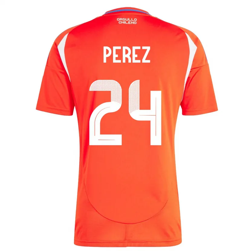 Danxen Damen Chile César Pérez #24 Rot Heimtrikot Trikot 24-26 T-Shirt Schweiz