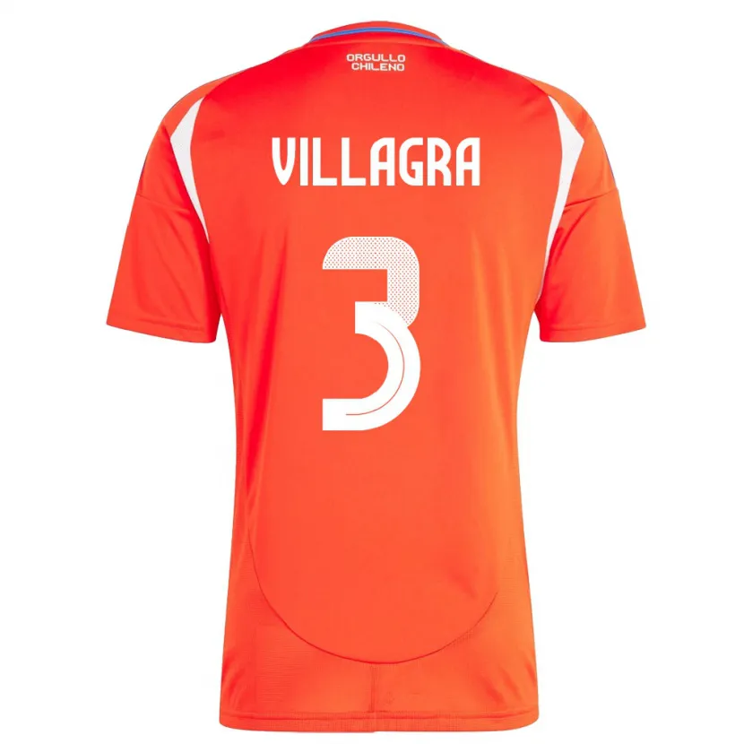 Danxen Damen Chile Jonathan Villagra #3 Rot Heimtrikot Trikot 24-26 T-Shirt Schweiz