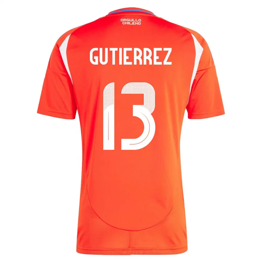 Danxen Damen Chile Daniel Gutiérrez #13 Rot Heimtrikot Trikot 24-26 T-Shirt Schweiz