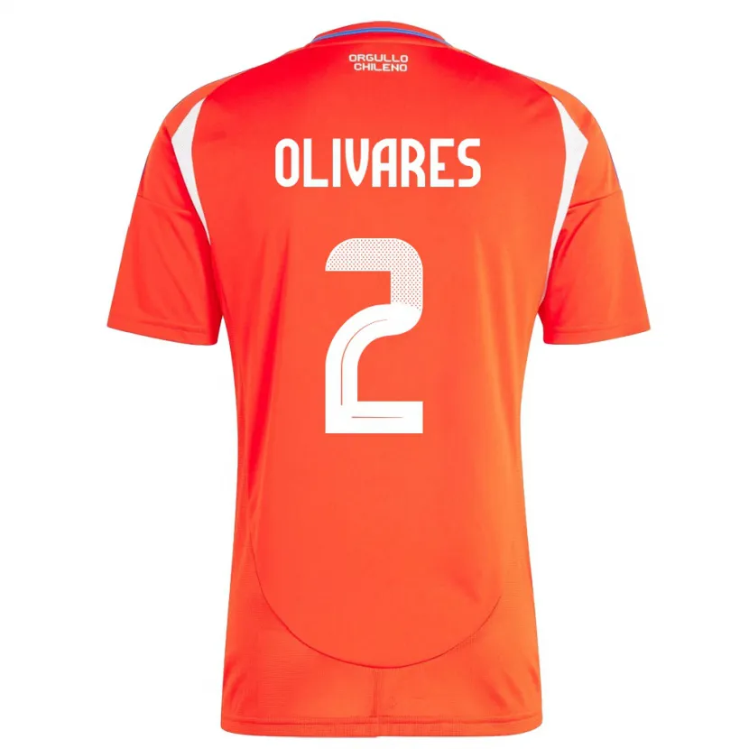 Danxen Damen Chile Michelle Olivares #2 Rot Heimtrikot Trikot 24-26 T-Shirt Schweiz